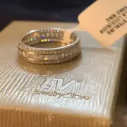 DESIGNER BELLA LUCE 925 STERLING SILVER CHANNEL SET WHITE STONE ETERNITY RING