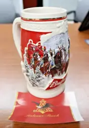 2015 Budweiser Holiday Stein With Certificate Of Authenticity No Box
