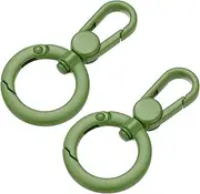 uxcell 2 Pcs Double Opening Snap Hooks Swivel Keychain Clasp Clips Metal Swivel Lobster Claw Clasp for Jewelry Making Crafts Backpack Bag Strap Phone Case, Matcha Green