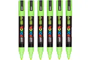 Uni Posca PC-5M Poster Marker Medium Bullet Tip 2.5mm Apple Green 6 Pack