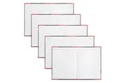 5pc Spirax Case Bound A5 Notebook Office School Writing 200-Pages Black Red