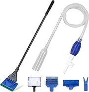 Aquarium Cleaning Tools Set, 5-in-1 Fish Tank Maintenance Kit with Gravel Cleaner, Algae Scraper, Water and Sand Siphon