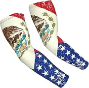 [FSCEV] Mexican American Flag Sun Protection Arm Sleeves Outdoor Essentials Cooling Compression Golf Hiking Cycling