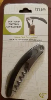 True Fabrication Soft Grip Waiters Corkscrew- Carded Package (not loose)