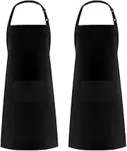 Apron 1-4 Pack Adjustable Bib Apron with 2 Pockets Cooking Kitchen/Canvas Tool Aprons for Women Men Chef
