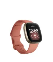 Fitbit Versa 3 Smartwatch - Soft Gold Aluminum with Pink Clay Band