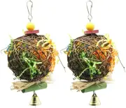 2 Pack Bird Chewing Toys Foraging Shredder Toy Parrot Cage Shredder Toy Foraging