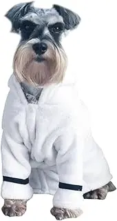 Sosoport Dog Coats Small Breeds Plush Robe Hooded Pet Bathrobe Fast-Drying Feature for Dogs