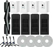 Vofiiln DEEBOT X2 Omni Replacement Parts for ECOVACS DEEBOT X2 Omni / X2 / X2 Pro / DEX86 Robot Vacuum, 1 Main Rubber Brush,4 Side Brush,4 Hepa Filters,4 Dust Bags,4 Mop Cloths