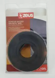 Zeus Baumgartens Adhesive-Backed Magnetic Tape Roll, Black, 10-ft x 1/2 in 66010
