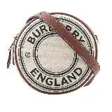 在飛比找遠傳friDay購物優惠-【BURBERRY】Louise 徽標圖案棉質圓餅包(自然色