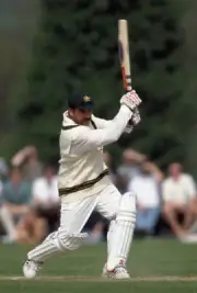 David Boon batting for Australia during the match between the- Old Cricket Photo