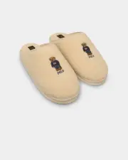 [Polo Ralph Lauren] Polo Ralph Lauren Women's Kayleigh Scuff Ii Bear Slipper Cream - Size 10 10 Crm Srlg W Bear