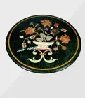 13" green marble side coffee table top inlay malachite decor room living table
