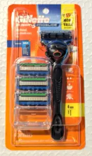 GILLETTE FUSION 5 PROGLIDE RAZOR HANDLE, 4 Total BLADES GENUINE