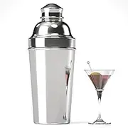 Bulipu Large Cocktail Shaker 1.8L Stainless Steel Cocktail Mixing Maker Silver Martini Bar Shaker for Bartender Cocktail Making 61oz Drink Mixer Built-in Strainer