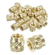 Knurled Insert Nuts, 25pcs M6 x 9mm L x 9mm OD Brass Heat Set Insert Nuts