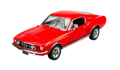 WELLY 1967 FORD MUSTANG GT RED 1:24 DIE CAST METAL MODEL NEW IN BOX