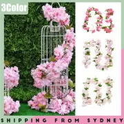 5X Artificial Cherry Blossom Flower Vines Silk Sakura Flowers Hanging Garland