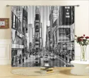 Gray City Street 3D Curtain Blockout Photo Printing Curtains Drape Fabric Window