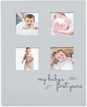 Baby Memory Book First 5 Years - 66 Pages Hardcover Baby Journal Memory Book, Baby Album and Baby Record Book, First Year Baby Milestone Book, Unisex Baby Scrapbook for Boys, Girls (Dust Gray)