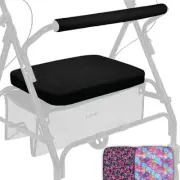 Vive Rollator Walker Seat and Backrest Covers - Removable Washable Black