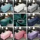 Quilted Velvet Massage Table Skirt Valance Sheet Bed Cover Face Hole 21" Drop
