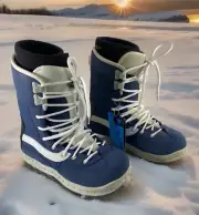VANS World Traveler Millennium Snowboard Boots New Mens 8 Gray & Blue Vtg NOS