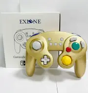 Exlene nintendo wireless switch controller gamecube, Bluetooth Gamepad Wireless Switch Controller, rechargeable, wake up gold with box