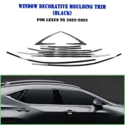 10pcs Titanium Black Window Strip Moulding Seal Belt Trims For Lexus NX 22-23