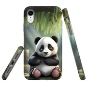 For iPhone XR Tough Protective Cover, Happy Panda