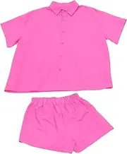 [TOGEVAL] 1 Set Casual Summer Outfit Set Short Sleeve Shirt Shorts Elegant Solid Color Tracksuit for Spring Summer for Daily Wear Travel Special Occasions