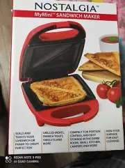 Nostalgia My Mini Sandwich Maker Red New In Box Grilled Cheese Free Shipping