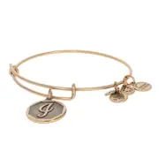 NEW Alex and Ani Initial I Bracelet - Gold Toned Monogram Letter Adjustable Size