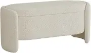 Bed End Bench Storage Bench Modern Entryway Bench End of Bed Bench Ottoman Upholstered Bedroom Benches, White Bedroom Bench(100 * 40 * 42cm)