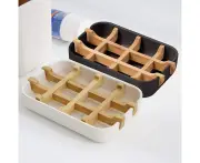Bamboo Soap Dish for Shower - Premium Bar Soap Holder with Draining Tray - Keep Dry Easy Cleaning - 2 Pack - White and Black