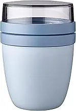 Mepal Overnight Oats jar - Practical Yoghurt Cup & Muesli Cup - Separate Compartments for Yoghurt & Muesli - Suitable for Freezer, Microwave & Dishwasher - 500 ml + 200 ml - Nordic Blue