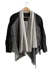 Blank NYC Women Open Front Drape Waterfalls Faux Leather Moto Jacket Size XS NEW