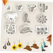 Clay Cutters Kit 10PCS Polymer Earring Making Tools Cow Bull Skull Western