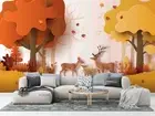 3D Autumn Forest Elk Wallpaper Wall Murals Removable Wallpaper 68