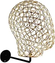 Generic Mounted Head Hanger Holder Rack Manikin Stand, for Salon, Golden, as described