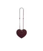Rhinestone heart-shaped shoulder bag One size red