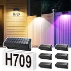 Solar Fence Lights Outdoor Waterproof 1300mAh 12 Lighting Modes Solar Wall Li...