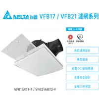 在飛比找蝦皮購物優惠-(LS)台達電 VFB21ABT2-F 濾網型 全電壓 大風