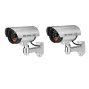 2PCS Power Dummy Fake Security CCTV Camera Flash LED Light Outdoor Surveillance