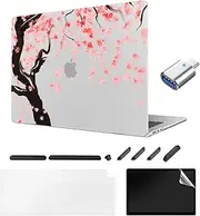 TeDaWen Case Compatible MacBook Air 13.6 inch 2024-2022 Release Model: A3113 M3 A2681 M2 Chip，with Liquid Retina Display & Touch ID, Shell Laptop Sleeve for MacBook Air 13.6 inch，Cherry Blossoms A9