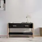 Wooden Coffee Table Black 82x48x45cm Modern Sofa Lounge Side Lamp Storage