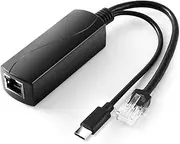 REVODATA Gigabit Type C PoE Splitter 5V/4A, PoE 48V to USB-C 5V/4A Output, Meets IEEE802.3af/at, Adaptive 10/100/1000Mbps, PoE Adapter Splitter for Smart Home/Pi 4B/4B+ (TYPEC0504G)