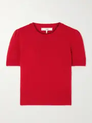 [FRAME] FRAME - Gathered Recycled-cashmere Sweater - small small Red