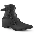 WARLOCK-50-B Block Heel Pointed Toe Ankle Boot with Side Zip